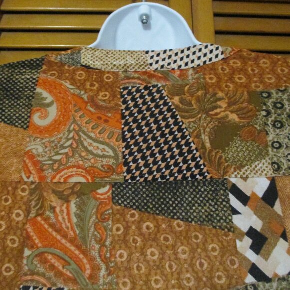 Ava & Grace top Boho Patchwork V neck flowy stretchy fall colors size 2x - Picture 7 of 8